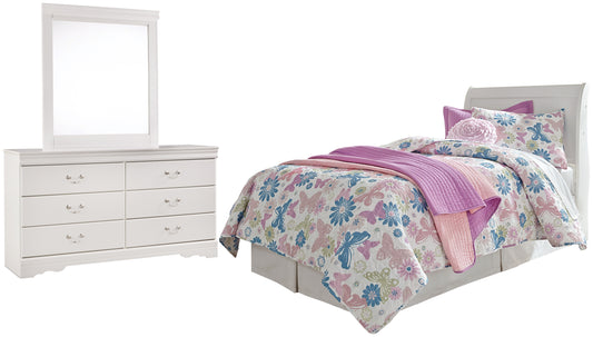 Anarasia Twin Sleigh Headboard, Dresser and Mirror