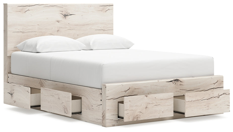 Lawroy Queen Panel Storage Bed with Mirrored Dresser, Chest and Nightstand