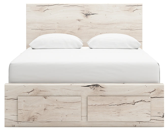 Lawroy Queen Panel Storage Bed with Mirrored Dresser, Chest and Nightstand