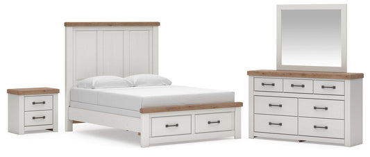 Savonport Queen Panel Storage Bed. Dresser, Mirror and Nightstand