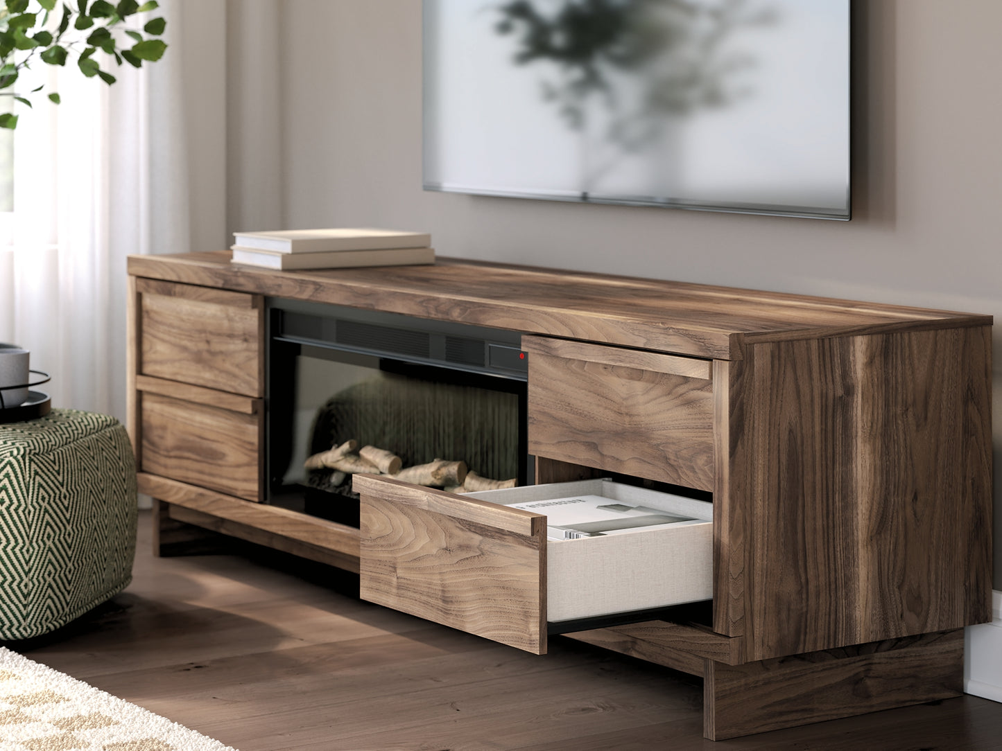 Zadilyn 72" TV Stand with Electric Fireplace