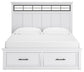 Ashbryn King Panel Storage Bed with Mirrored Dresser and Chest