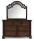 Lavinton King Poster Bed with Mirrored Dresser and Chest