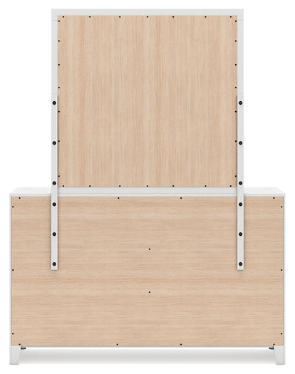 Binterglen California King Panel Bed with Mirrored Dresser and Chest