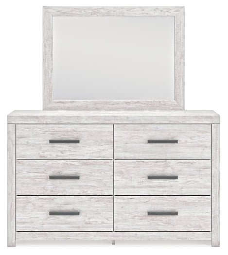 Cayboni Twin Panel Bed with Mirrored Dresser and Chest