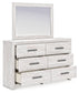 Cayboni King Panel Bed with Mirrored Dresser and Chest