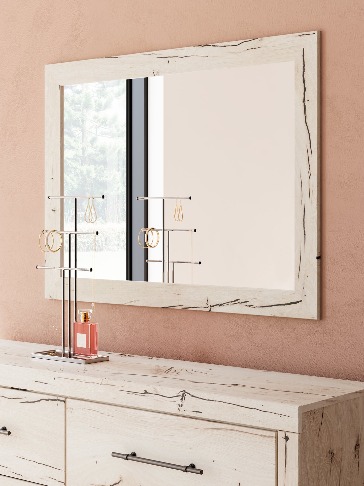 Lawroy Queen Panel Bed with Mirrored Dresser, Chest and Nightstand