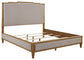 Sharlance California King Upholstered Panel Bed with Mirrored Dresser and Nightstand