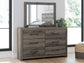 Graystorm Twin Panel Bed with Mirrored Dresser