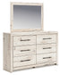 Lawroy Twin Panel Headboard with Mirrored Dresser and Chest