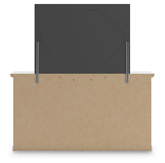 Bostwick Shoals King Panel Bed with Mirrored Dresser