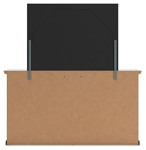 Maribel Full Panel Bed with Mirrored Dresser and Chest