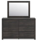 Hollivern Full Panel Bed with Storage with Mirrored Dresser, Chest and Nightstand