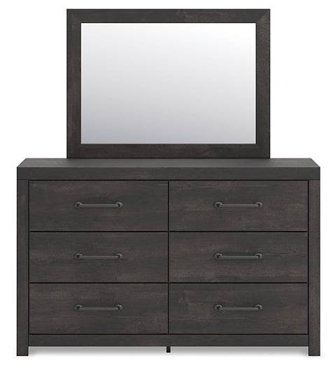 Hollivern Twin Panel Storage Bed with Mirrored Dresser and Chest
