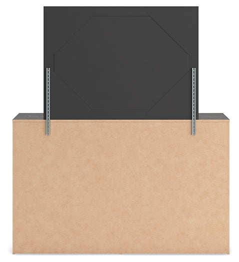 Hollivern Queen Panel Bed with Mirrored Dresser and Chest