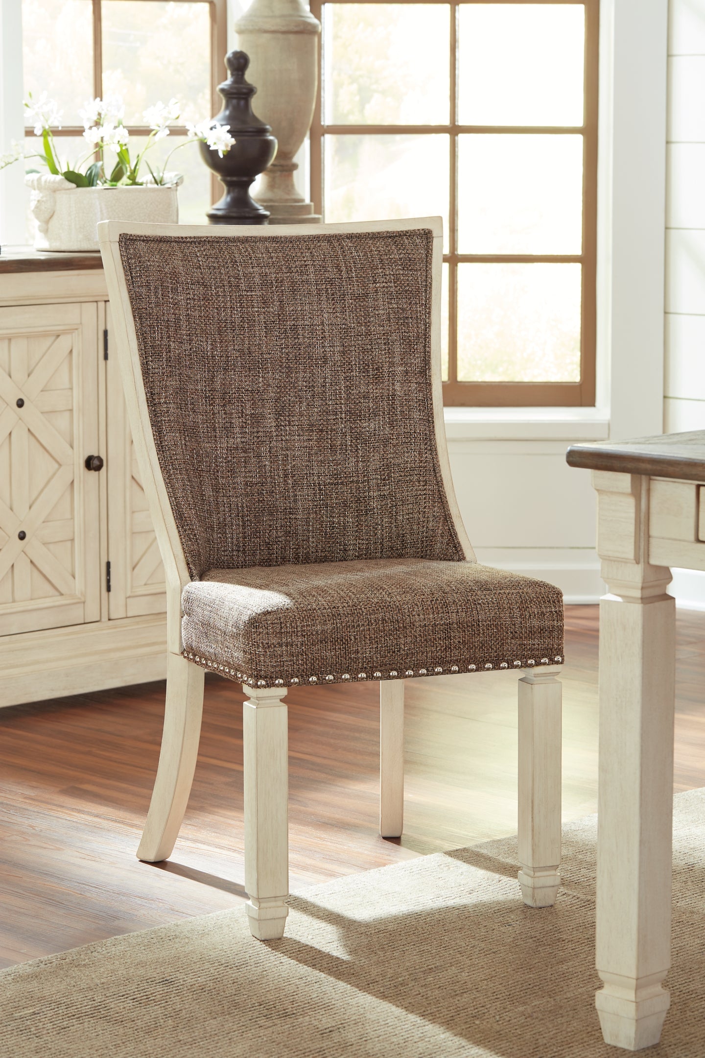 Bolanburg Dining Table and 4 Chairs and Bench with Storage