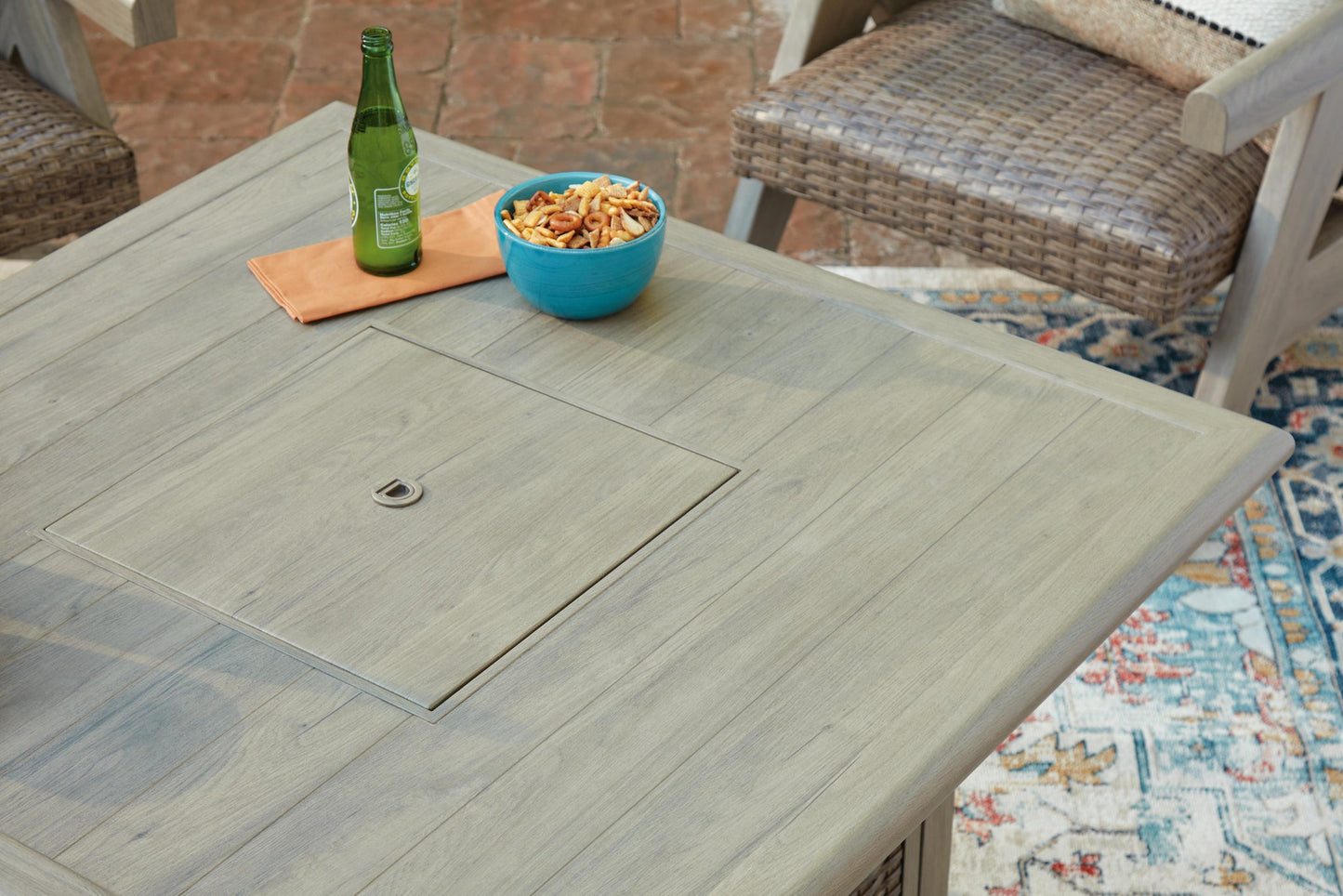 Cliff Trails Square Fire Pit Table