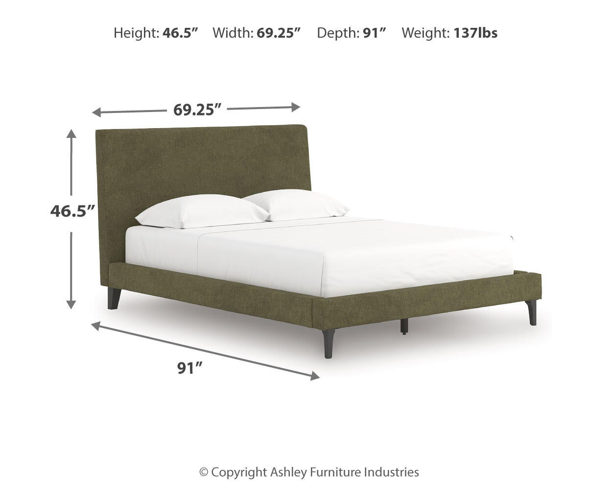 Chirason Queen UPH Bed w/Roll Slats