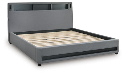 Finigale King Upholstered Bed with Wireless Audio