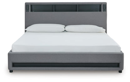 Finigale King Upholstered Bed with Wireless Audio