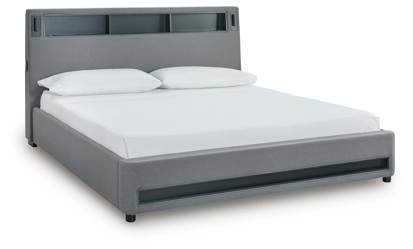 Finigale California King Upholstered Bed with Wireless Audio