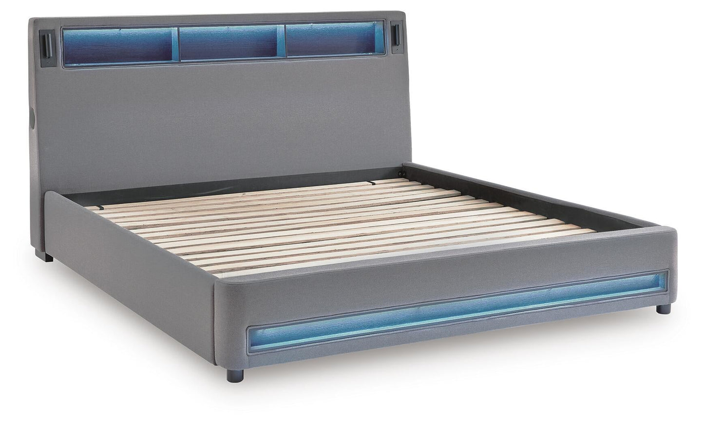 Finigale California King Upholstered Bed with Wireless Audio