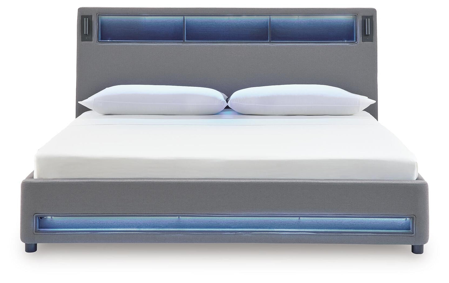 Finigale California King Upholstered Bed with Wireless Audio