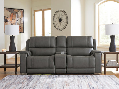 5Z - Pittson 3-Piece Power Reclining Sectional Loveseat with Console