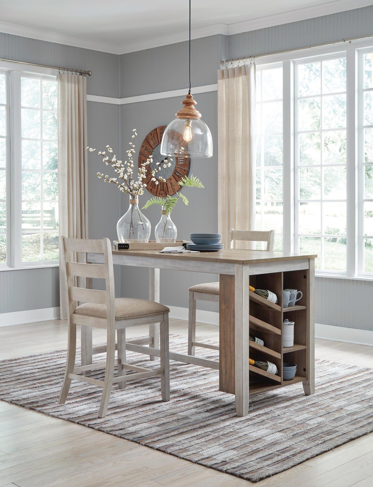 Skempton Counter Height Dining Table and 2 Barstools