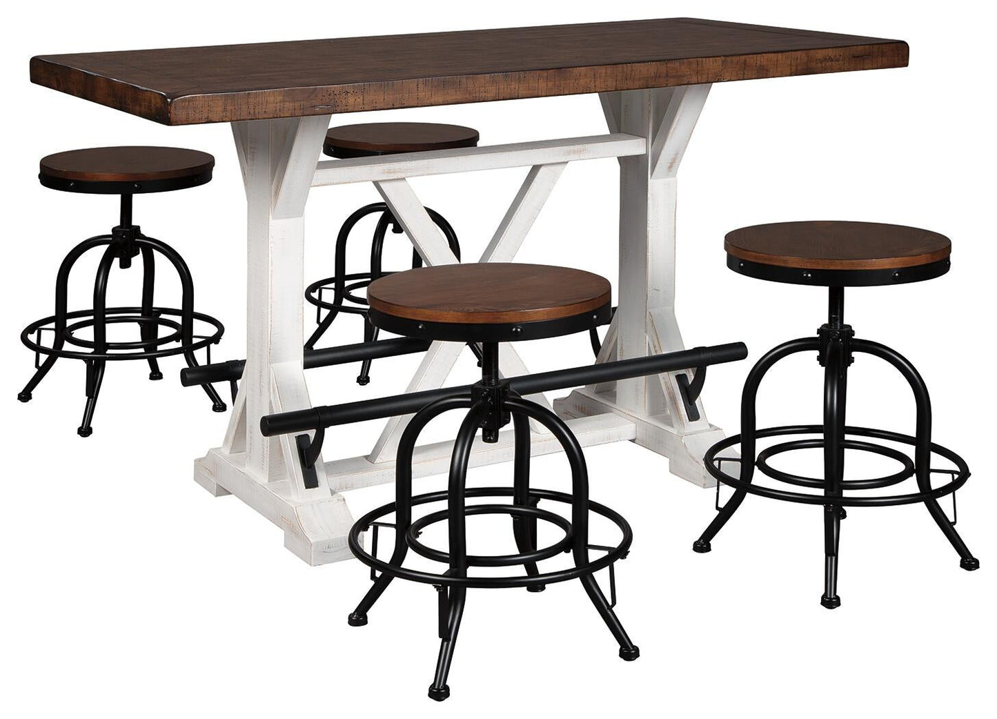 Valebeck Counter Height Dining Table and 4 Barstools