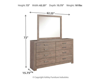 Culverbach Full Panel Bed with Mirrored Dresser