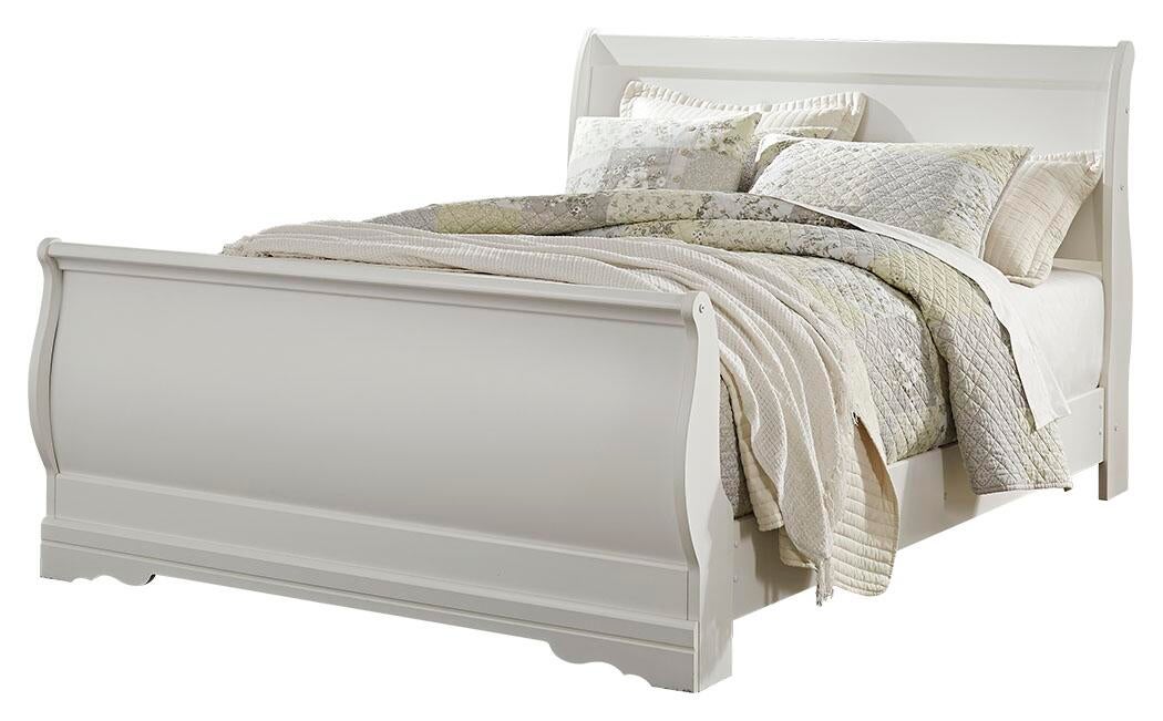 Anarasia Queen Sleigh Bed with Mirrored Dresser, Chest and Nightstand