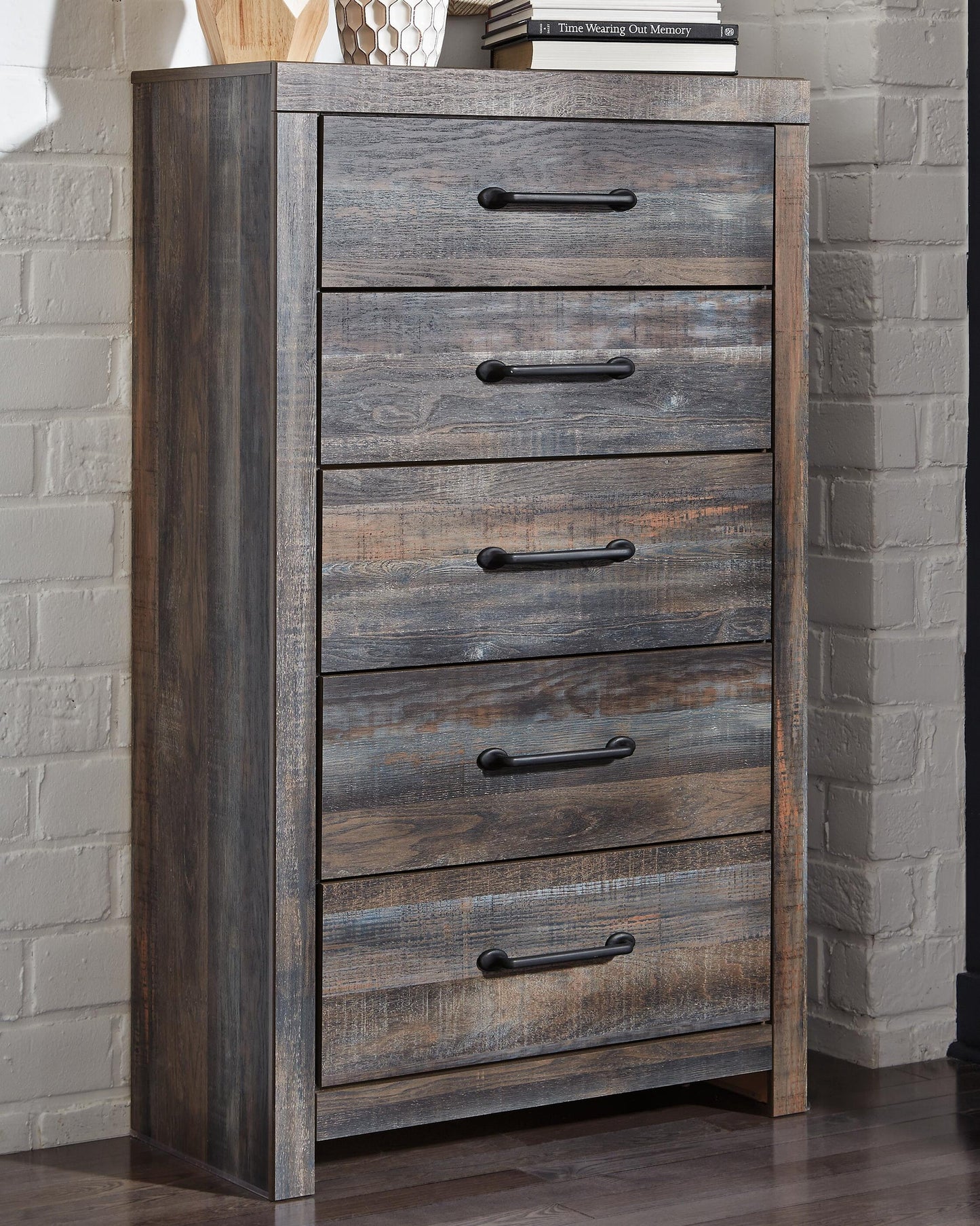Drystan King/California King Bookcase Headboard, Dresser, Mirror, Chest and Nightstand