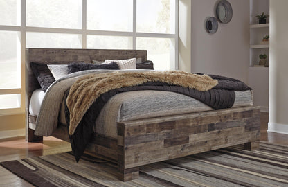 Derekson King Panel Bed with Mirrored Dresser