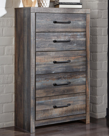 Drystan King Panel Bed, Dresser, Mirror, Chest and Nightstand