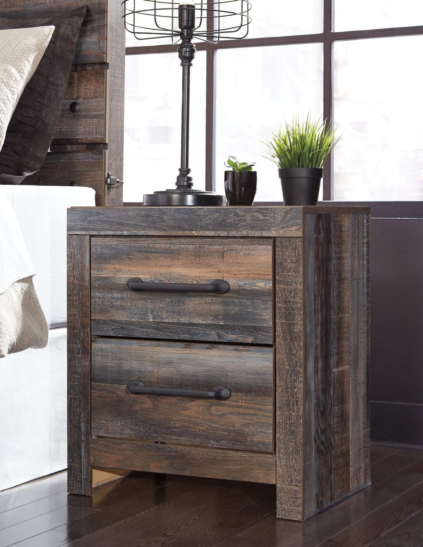 Drystan King Panel Bed, Dresser, Mirror, Chest and Nightstand