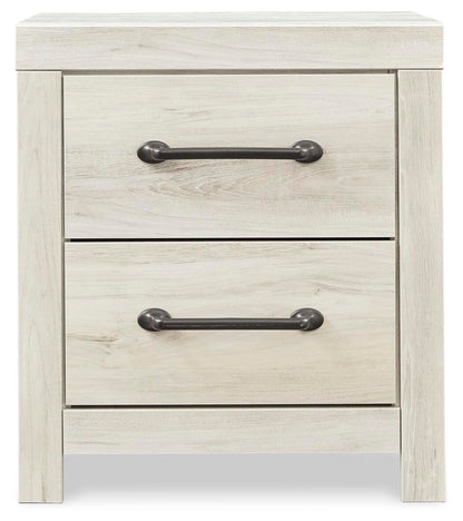 Cambeck Queen Panel Bed with 2 Storage Drawers with Mirrored Dresser and Nightstand