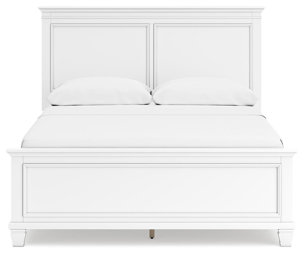Fortman Queen Panel Bed with Mirrored Dresser and Nightstand