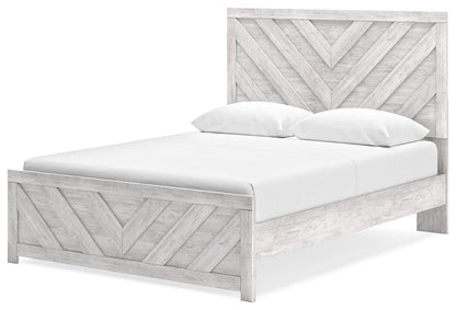 Cayboni Queen Panel Bed with Mirrored Dresser and Nightstand