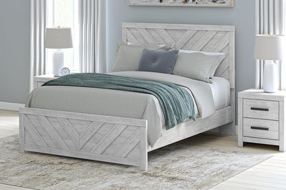 Cayboni Queen Panel Bed with Mirrored Dresser and Nightstand