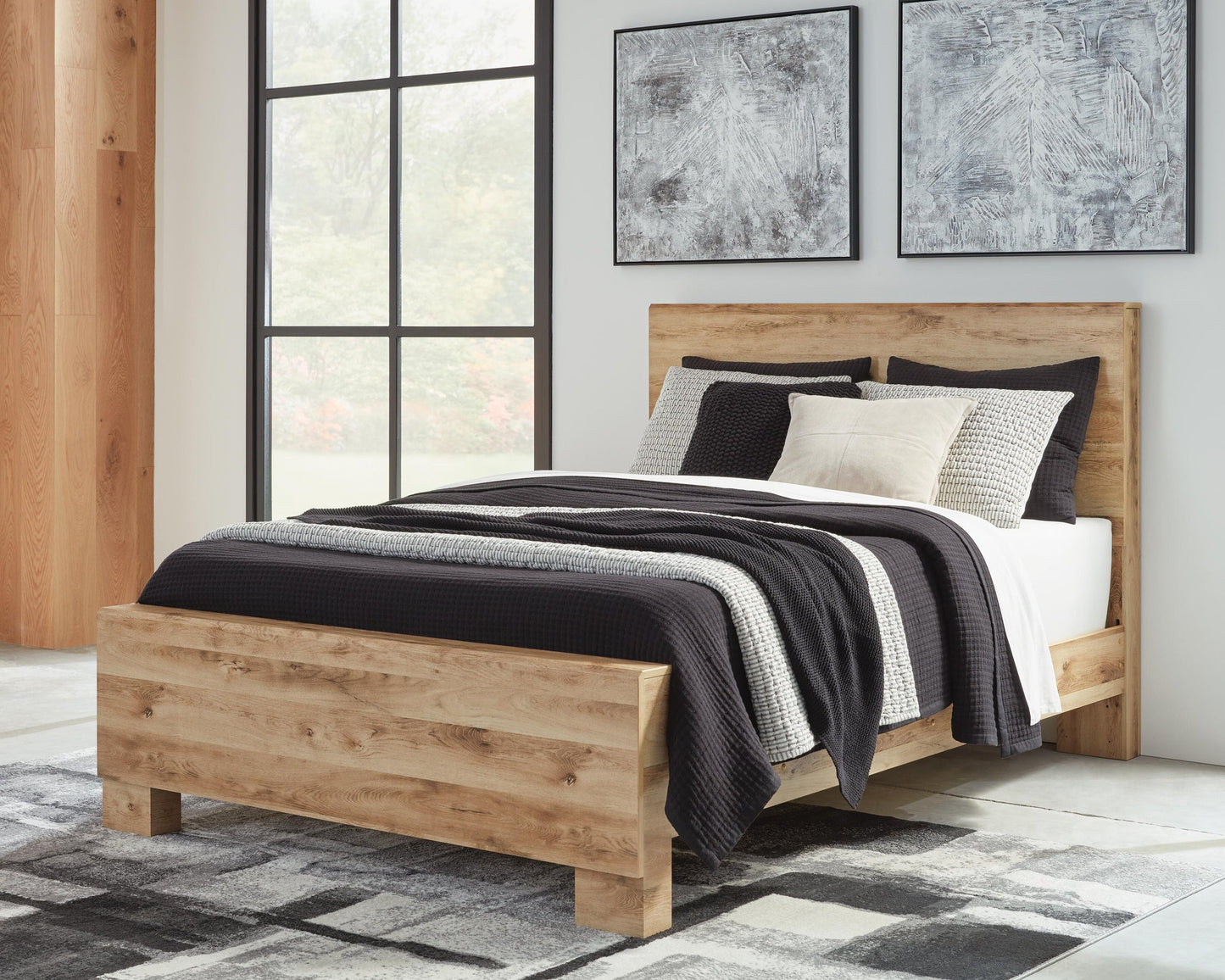 Hyanna King Panel Bed, Dresser, Mirror, Chest and Nightstand