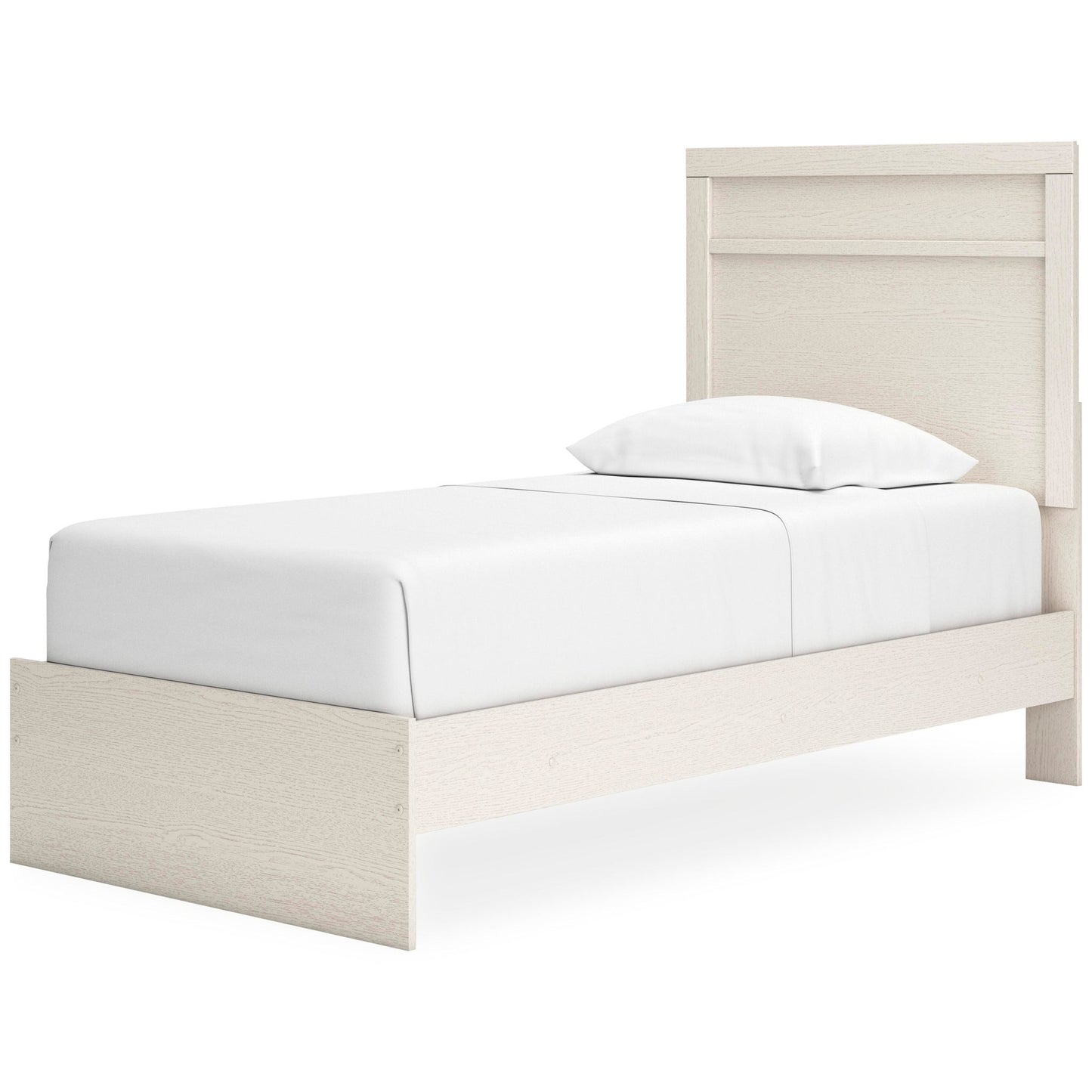 Stelsie Twin Panel Bed with Mirrored Dresser