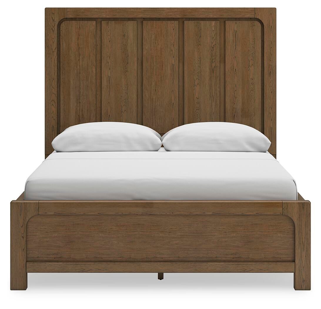 Cabalynn Queen Panel Bed with Storage with Mirrored Dresser and Nightstand