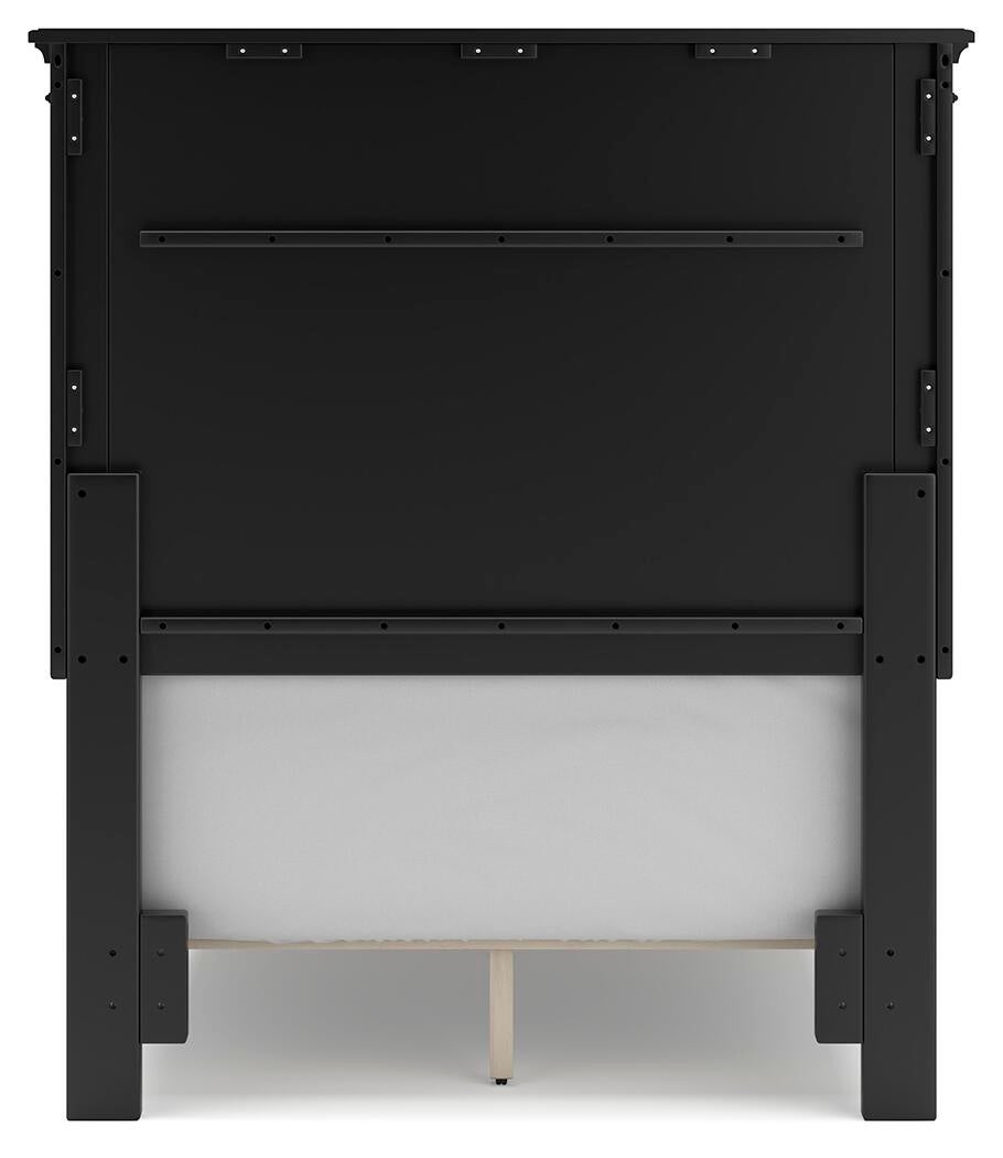 Lanolee Twin Panel Bed with Mirrored Dresser and Nightstand