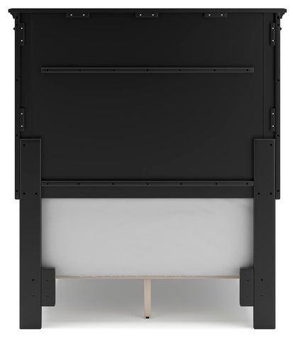 Lanolee Twin Panel Bed with Mirrored Dresser and Nightstand