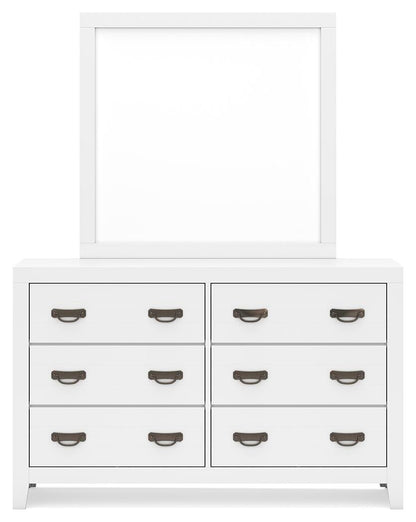 Binterglen King Panel Bed with Mirrored Dresser