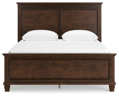 Danabrin Queen Panel Bed with Mirrored Dresser, Chest and Nightstand