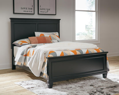 Lanolee Full Panel Bed with Mirrored Dresser and Nightstand