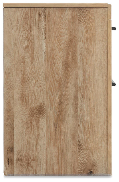 Hyanna King Panel Storage Bed with 1 Under Bed Storage Drawer, Dresser, Mirror, Chest and Nightstand