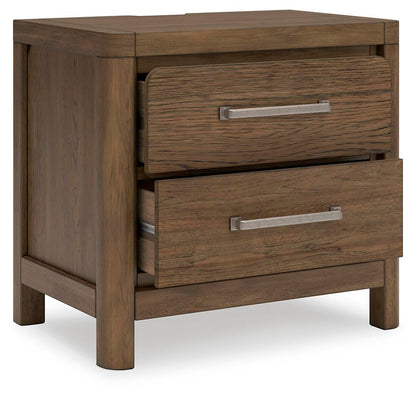 Cabalynn California King Upholstered Bed with Mirrored Dresser and Nightstand